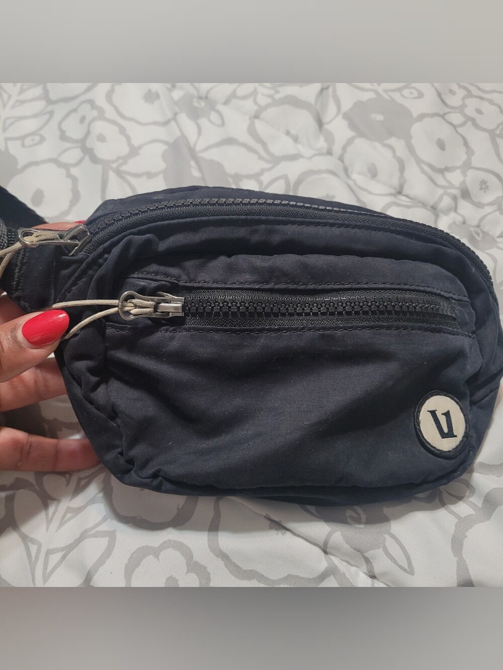 Vuori Black Crossbody Bag with Silver Hardware Everyday Used